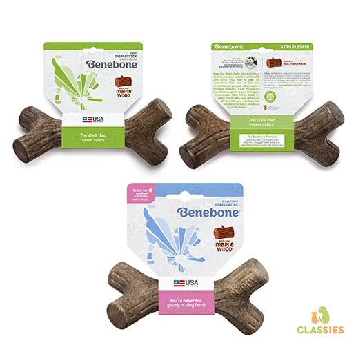 Benebone knaagspeelgoed Maplestick in 5 maten Esdoornhout Classies