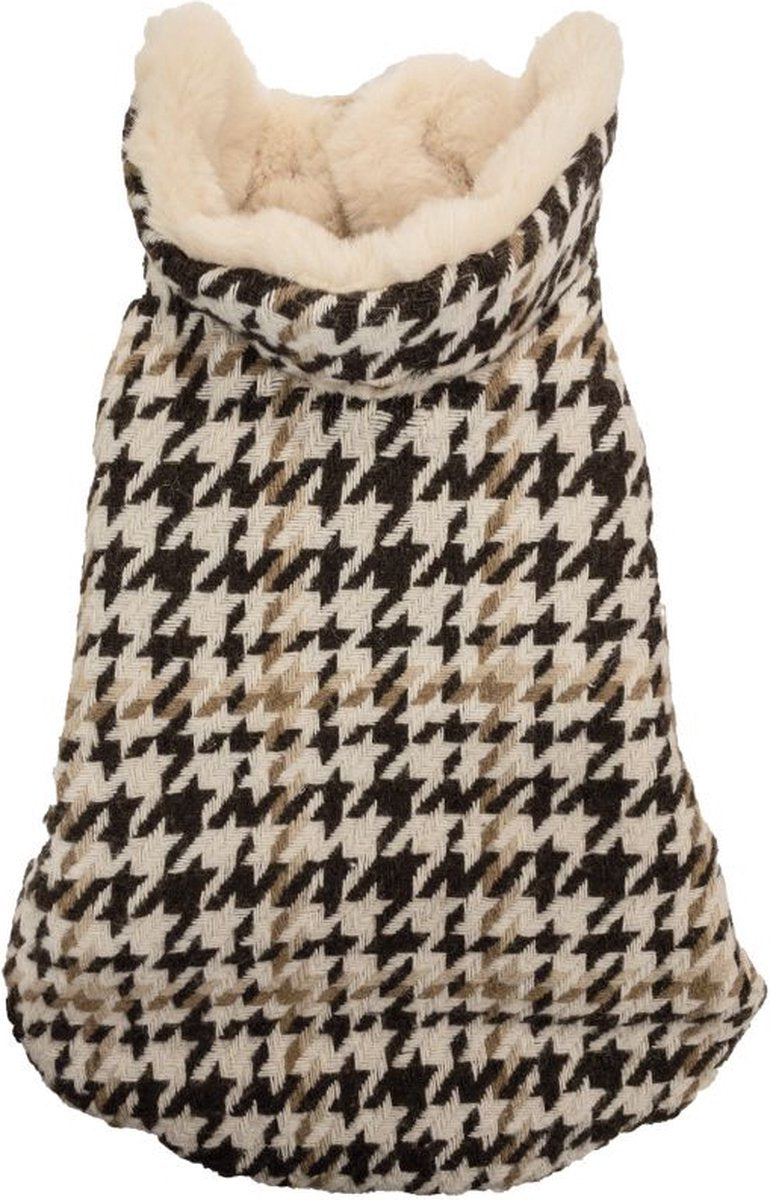 Croci Hundemantel, zweiseitig, Dallas weiß/tweed braun