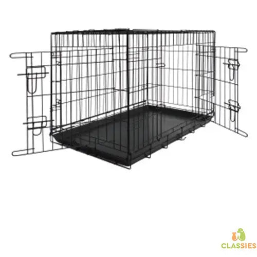 Jack and Vanilla draadkooi bench met 2 deuren zwart Classies