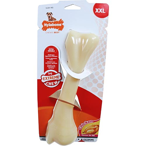 Nylabone Dura Chew Hartbeißer XXL Knochen mit Huhn