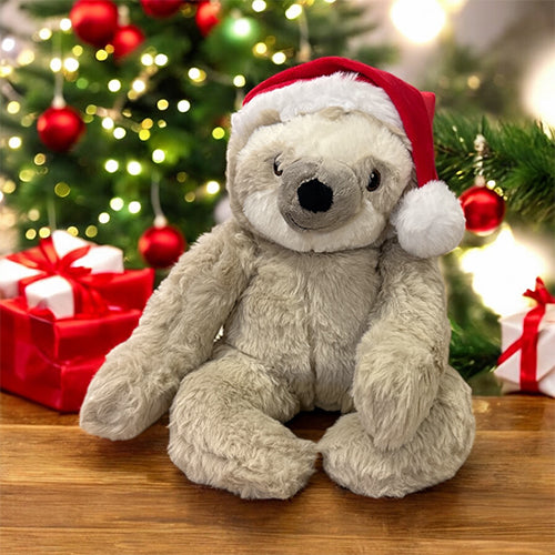 Kerstknuffel pluche luiaard beige 32 - 40 cm