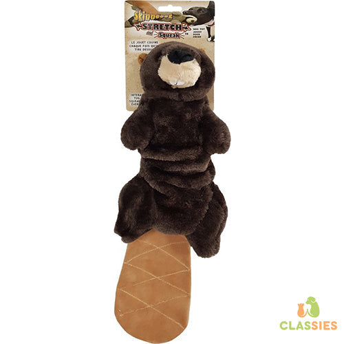 Skinneeez Stretch & Squeak - Elastische Bever met Geluid - 45 cm Classies