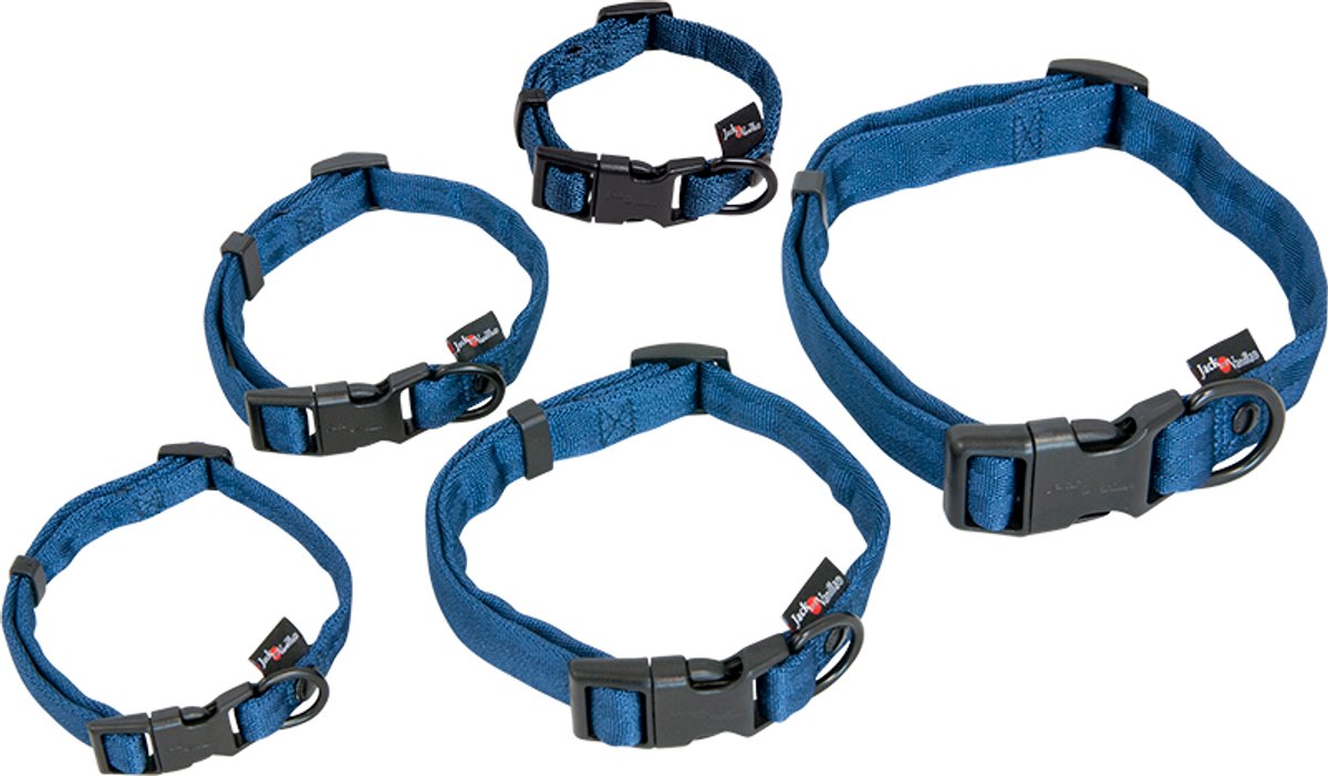 Jack And Vanilla - Halsbanden - Comfort Tube Nylon Hondenhalsband - Blauw - Xs - 16 - 24 cm - 12 mm Classies