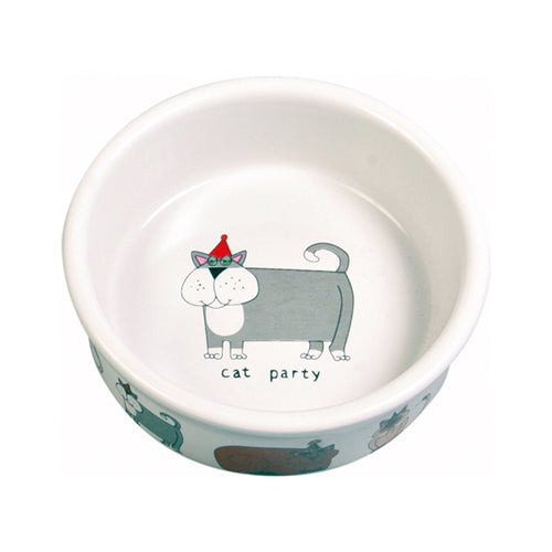 Trixie Katten Voer/ Drinkbak met print - 200 ml - ø12 cm Classies