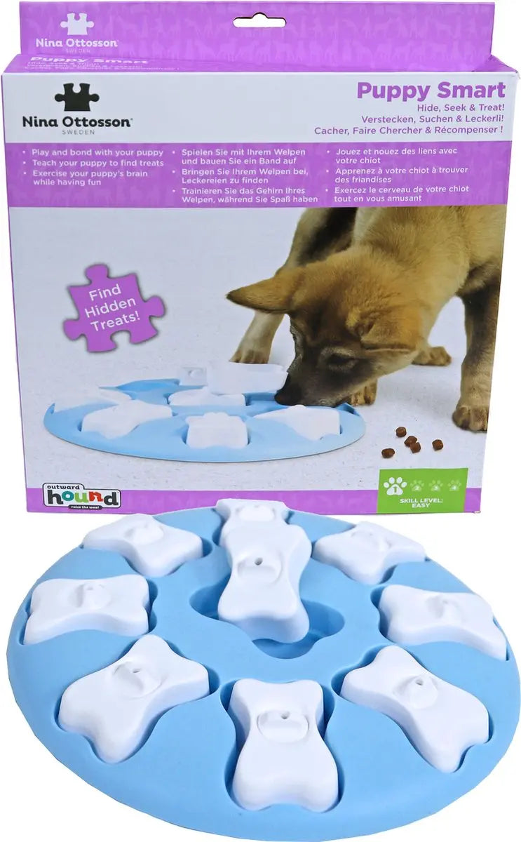Nina Ottosson puppyspel puppy smart, blauw. Classies