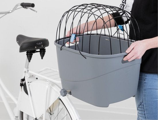 Trixie Fietsmand voor bagagedrager, kunststof/metaal, 36 × 47 × 46 cm, grijs Classies