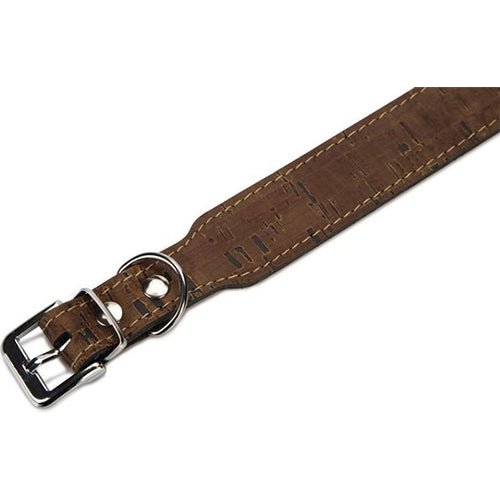 Beeztees Cork Leren Hondenhalsband - Bruin - 45 cm x 20 mm - Nekomtrek: 36-40 cm Classies