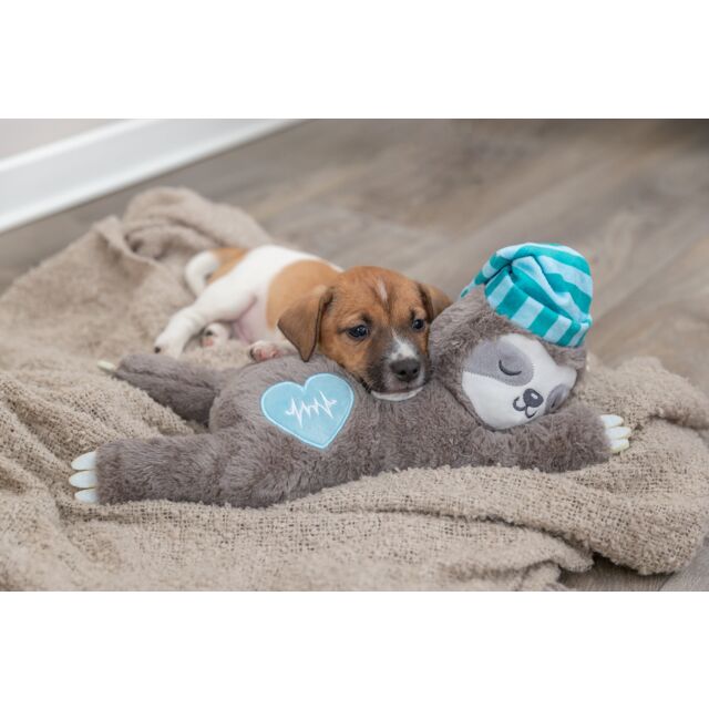 Trixie hondenspeelgoed - Luiaard met hartslag - knuffel 34 cm
