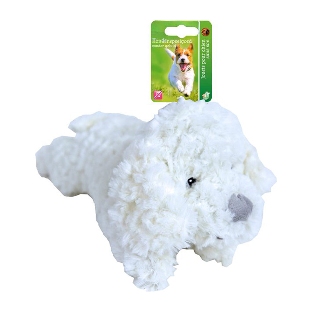 Pluche hond wit - hondenknuffel - 34 cm Wit - zonder piep
