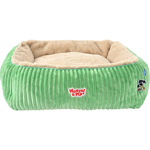 Woezel & Pip Hondenmand/ Kattenmand Corduroy Vierkant Divan - Kleur: Roze, Blauw, Groen en Geel - Verkrijgbaar in 3 maten