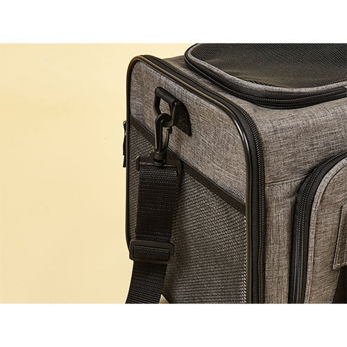 Fofos erweiterbare und faltbare Tragetasche/Reisekorb - grau/schwarz - 47 x 28 x 28 cm