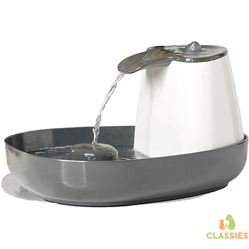 Savic Cascade Trinkbrunnen, Weiß - Anthrazit, 1,5 Liter