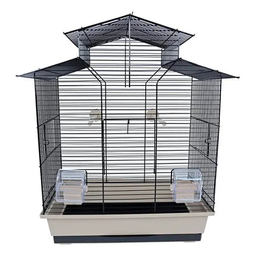 Interzoo Vogelkooi Iza 2 - 51 x 30 x 60,5 cm grijs - koper/zwart - zwart/beige Classies