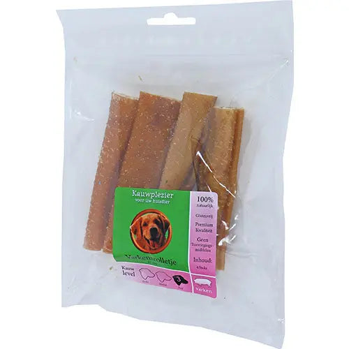 Boon Natuurlijke Snack Varken - Varkensrollen verkrijgbaar in 12 cm per 4 stuks en 50 cm per stuk Classies