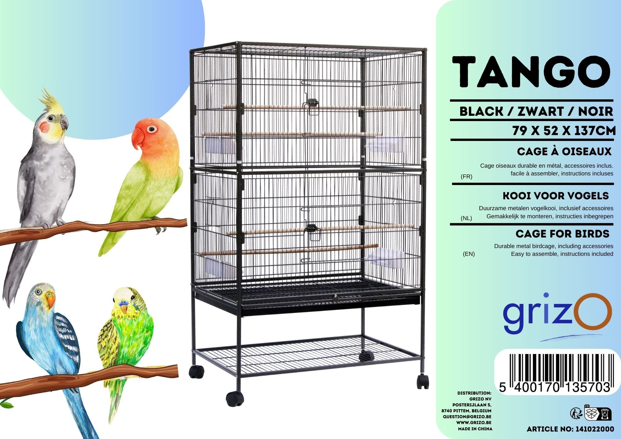 Tango Vogelkooi 79 x 52 x 167 cm