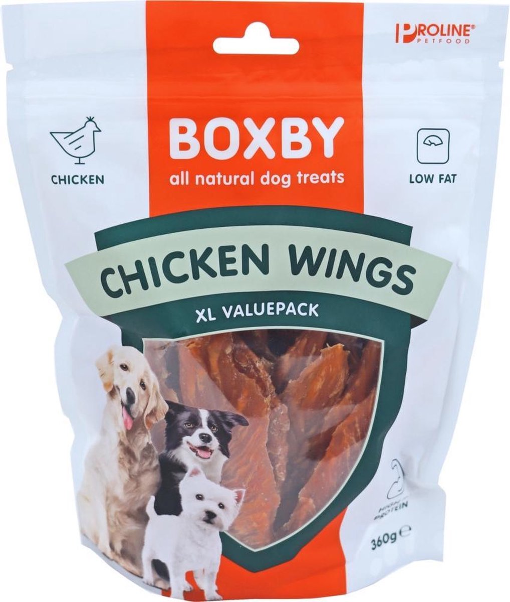 Proline Boxby Chicken Wings Hundesnack - Huhn - 360 g - XL Vorteilspackung