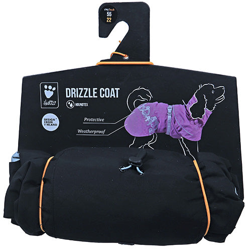 Hurtta Drizzle Coat regenjas - winterjas - zwart - paars Classies