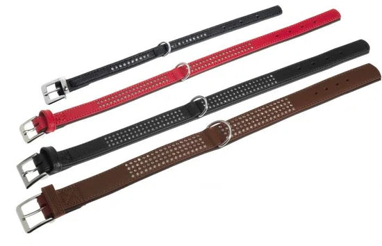 Karlie vintage halsband 3 diamant bruin 40 cm - 24 mm