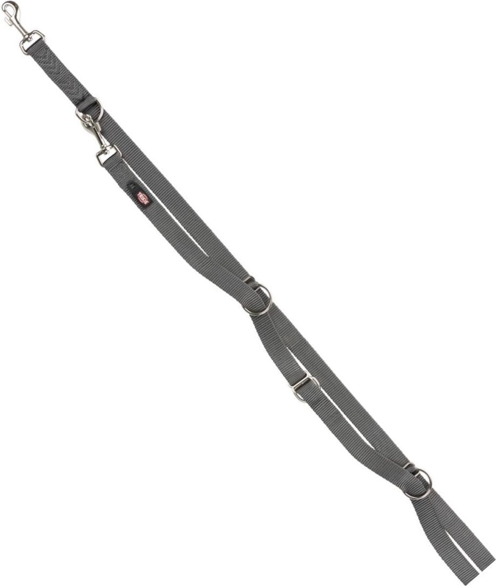 Trixie Hondenriem Premium Verstelbaar Nylon Grafiet Grijs 200 cm - 20 mm Classies