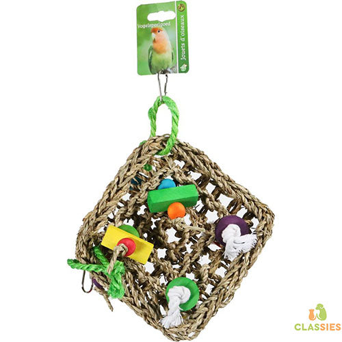 Boon klimmat gevlochten + hout + touw 30cm Classies