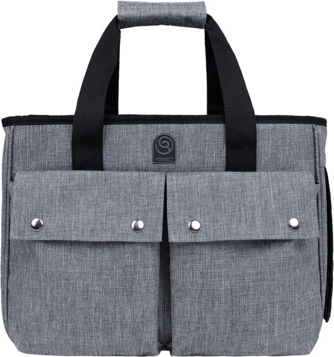 Wouapy - Draagtas - Transportzak "Baroudeur" - Kleur: Grijs - Afmetingen: 40x21x30 cm Classies