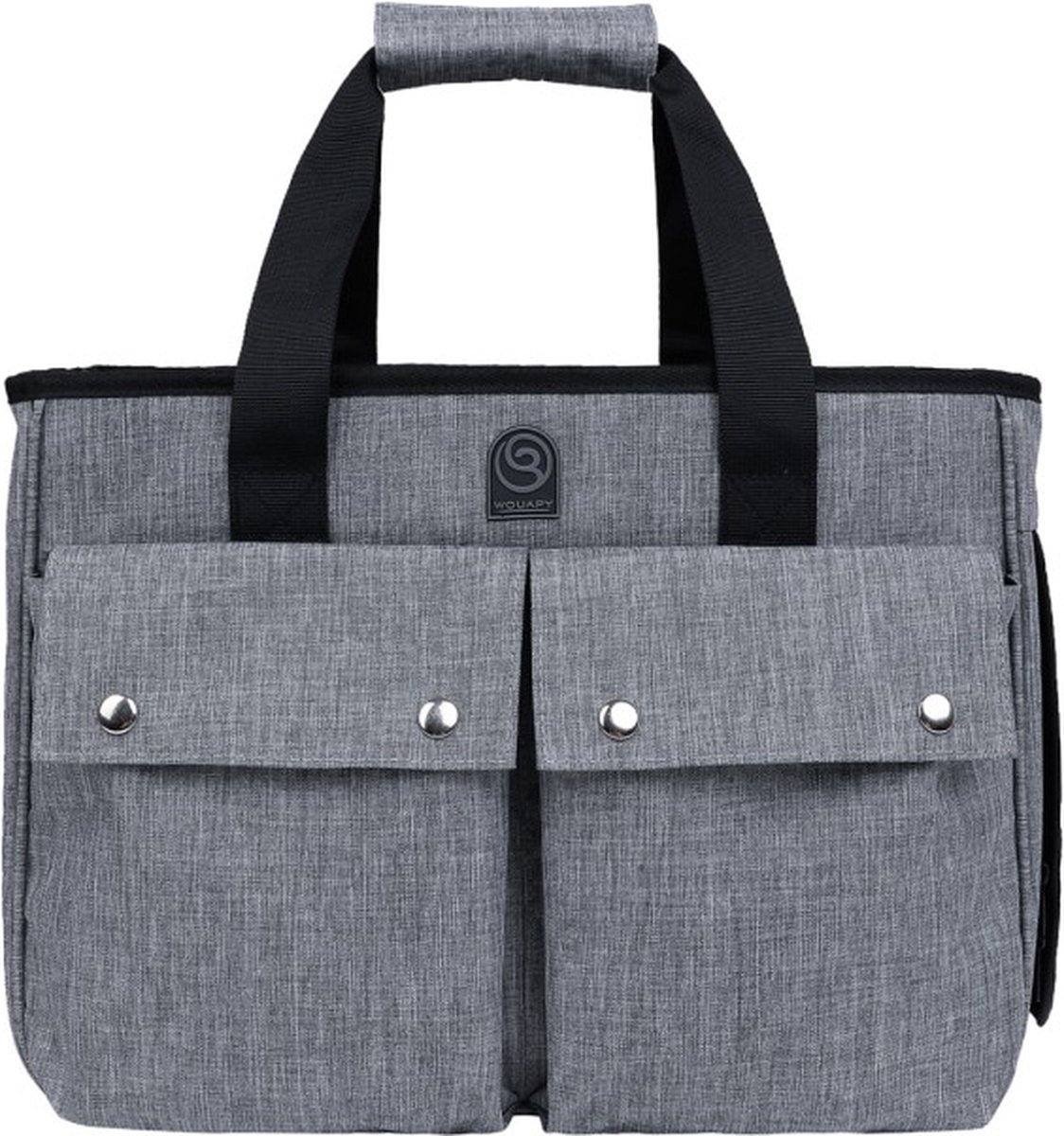 Wouapy - Draagtas - Transportzak "Baroudeur" - Kleur: Grijs - Afmetingen: 40x21x30 cm Classies