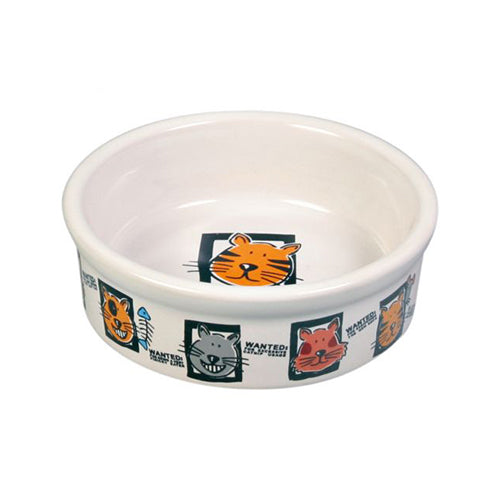 Trixie Katten Voer/ Drinkbak met print - 200 ml - ø12 cm Classies