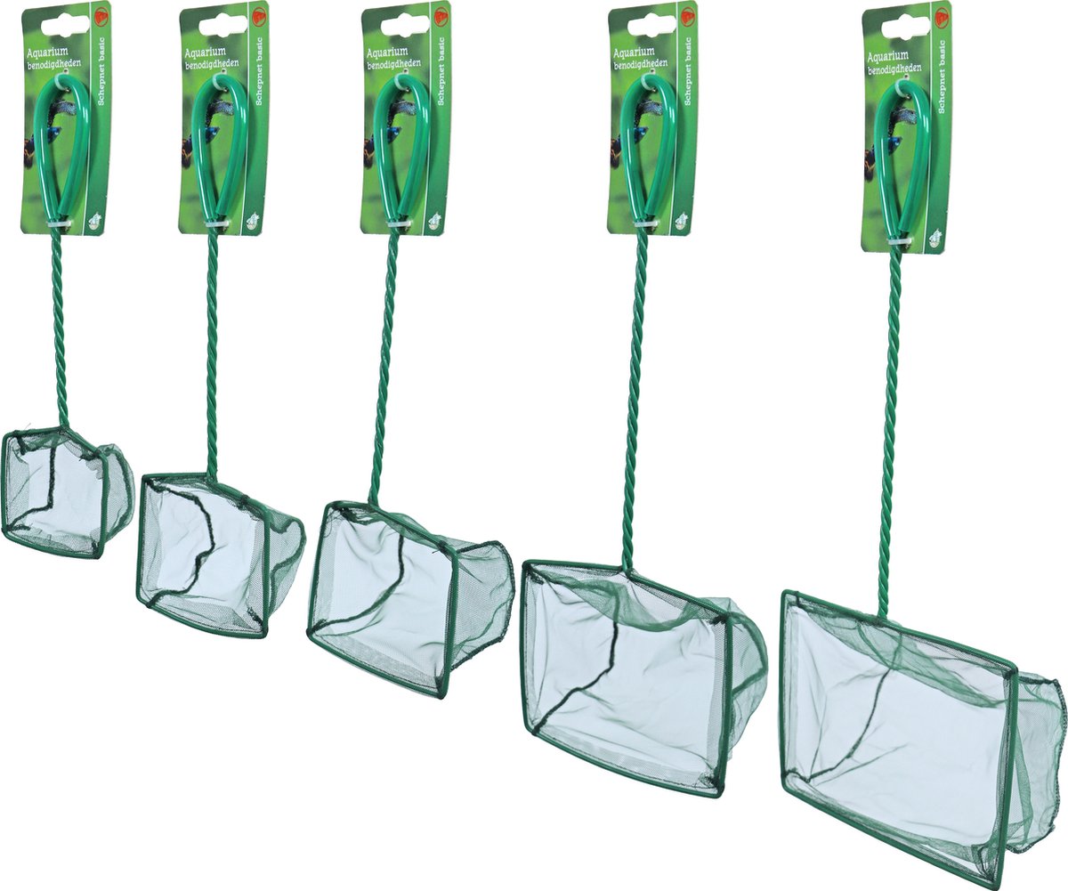 Aquarium Visnetje - Schepnet - Nylon - Kleur: Groen - 12,5 cm Classies