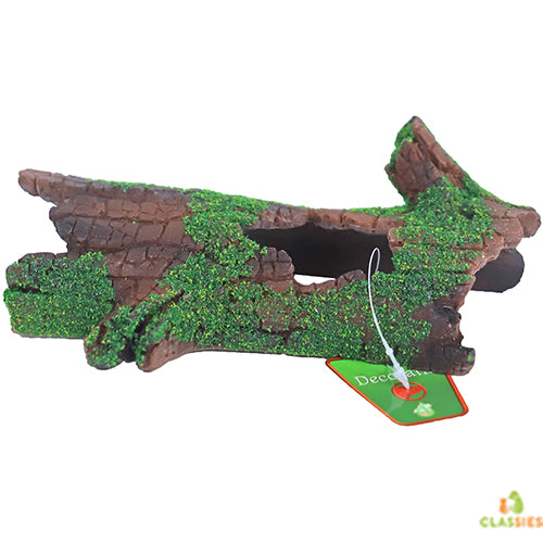 Boon Aqua Deco Ornament - Halve Boomstam met Mos - 19x10x6 cm