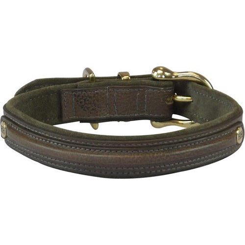 Happy House Halsband Zadelleer Luxe Bruin L 44-50 cm.