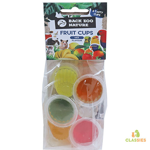 Fruitcups in verschillende smaken voor vogels per 6 stuks Classies