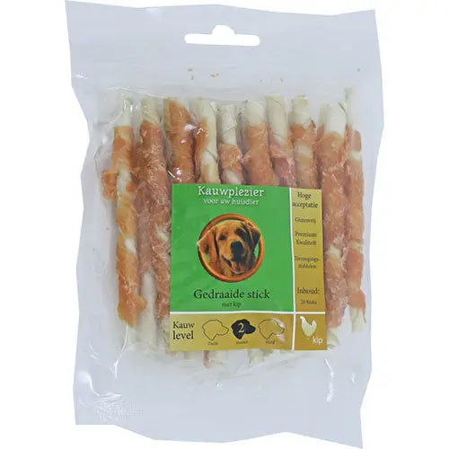 Gedraaide Buffelhuidstick met Kip - Verschillende lengtes Classies