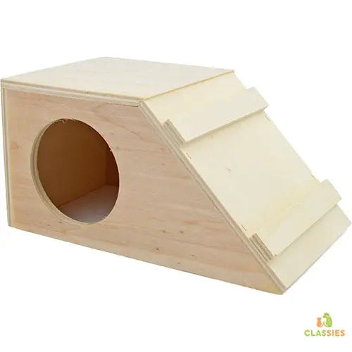 Slaaphuisje voor kleine knaagdieren Hout Schuin Dak 29 x 17 x 14.5 cm Classies