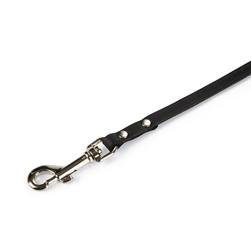 Beeztees Geniet Leren Hondenriem - Zwart - 100x1 cm
