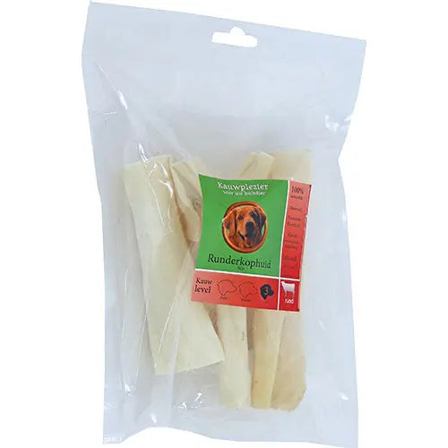 Natuurlijke Snack Rund - Runderkophuid Wit - diverse lengtes Classies