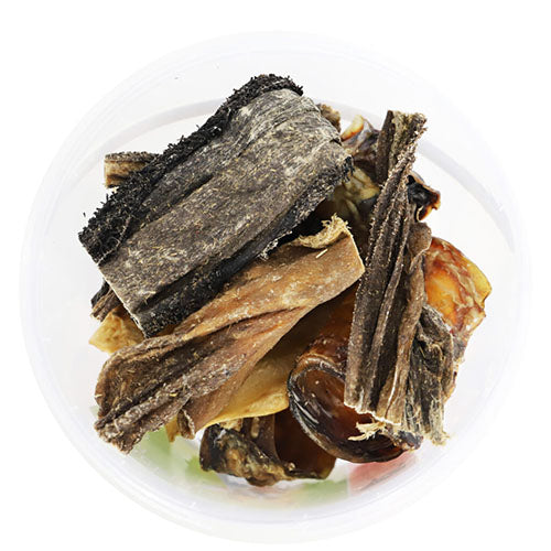 Natürlicher Snack-Mix im 500-Gramm-Eimer – Auswahl aus Huhn, Rind, Schwein oder Ente