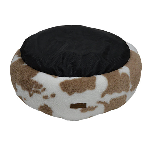 Animal Boulevard Classic Cow Plush Ronde Hondenmand - Kattenmand - Superzacht, Wasbaar & Anti-Slip - Ø60 cm