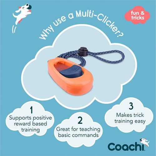 Coachi Multi Clicker Met Regelbaar Geluid - Coral/Navy Classies