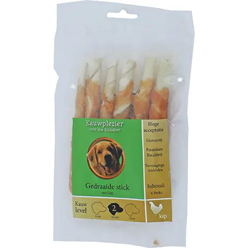 Gedraaide Buffelhuidstick met Kip - Verschillende lengtes Classies