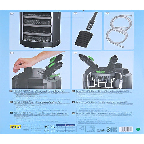Tetra buitenfilter Ex serie - 500 - 700 - 1000 - 1500 plus