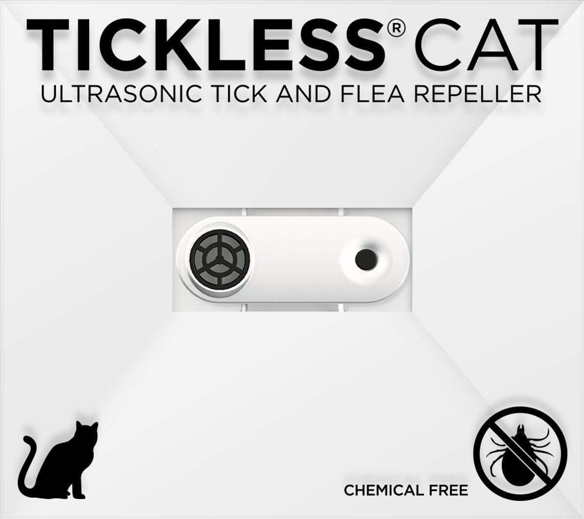 TICKLESS Teek En Vlo Afweer MINI KAT - WIT (oplaadbare versie die extra lang meegaat)