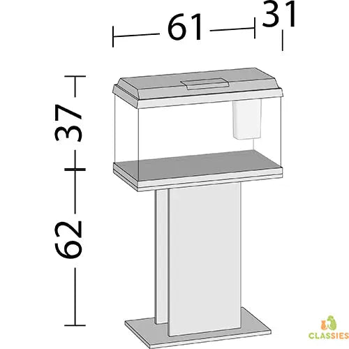 Juwel Primo Aquarium - 61 x 31 x 37 cm - 60 L - Zwart Classies