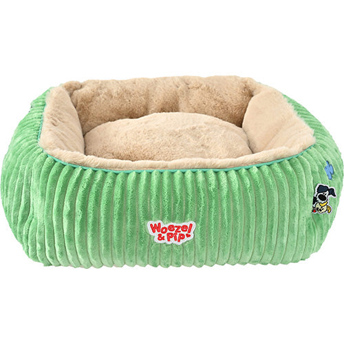 Woezel & Pip Hondenmand/ Kattenmand Corduroy Vierkant Divan - Kleur: Roze, Blauw, Groen en Geel - Verkrijgbaar in 3 maten