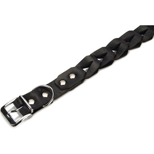 Beeztees Connex Leren Hondenhalsband - Zwart -Nekomtrek tussen 37-40 cm - 45 cm x 20 mm Classies