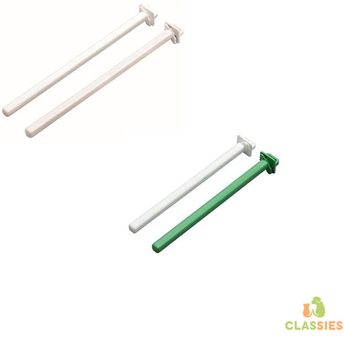Zitstok plastic wit en gekleurd 18 - 22 cm Classies