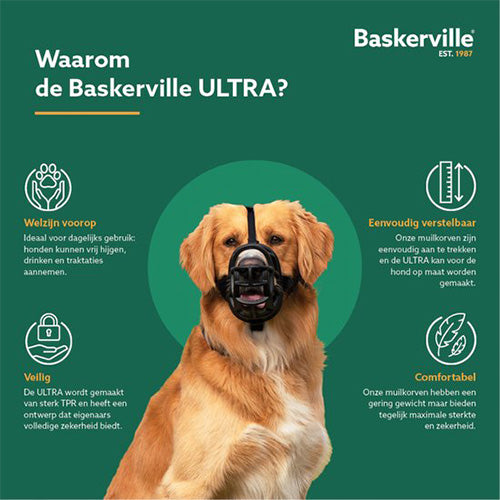 Company of Animals Baskerville Ultra Muzzle Muilkorf/Muilband - Verkrijgbaar in 6 maten Classies