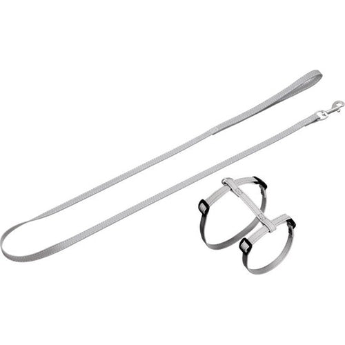 Harnas voor kat met riem 110 cm - zilver reflecterend Classies