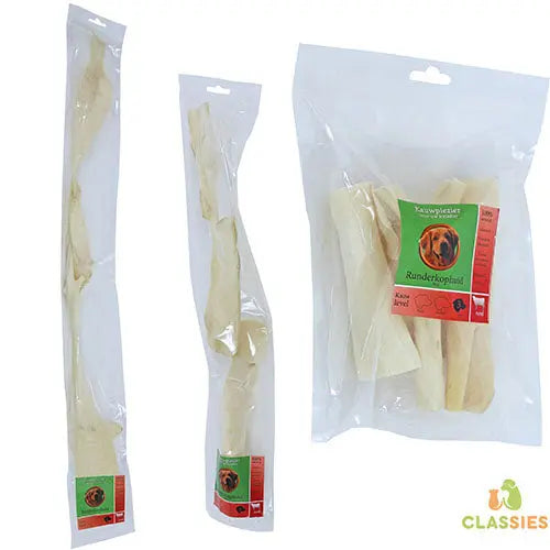 Natuurlijke Snack Rund - Runderkophuid Wit - diverse lengtes Classies