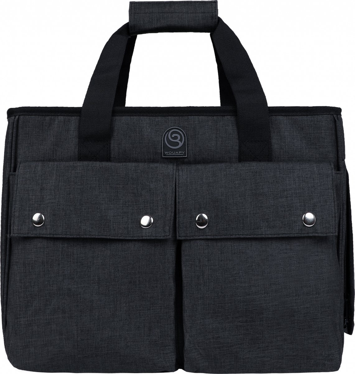 Wouapy - Draagtas - Transportzak "Baroudeur" - Kleur: Zwart - Afmetingen: 40x21x30 cm Classies