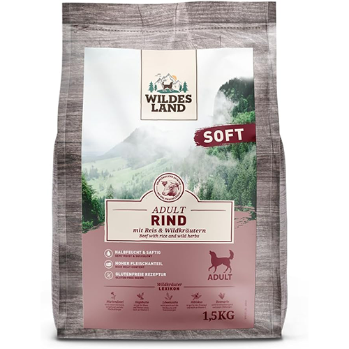 Wildes Land dog - SOFT - Beef rund and rice 5 kg - half natvoer
